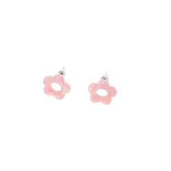 Boucles d'oreilles fleurs roses