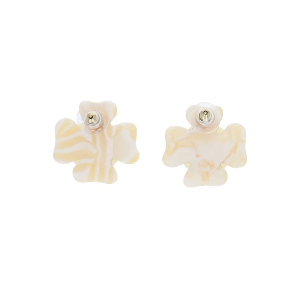 Boucles d'oreilles fleurs écrues
