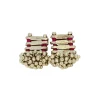 Boucles d'oreilles Indiennes carrées rose - Mariage Indien