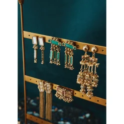 Boucles d'oreilles Indiennes longues Indira - Mariage Indien