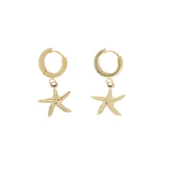 Boucles d'oreilles mini créoles étoile de mer