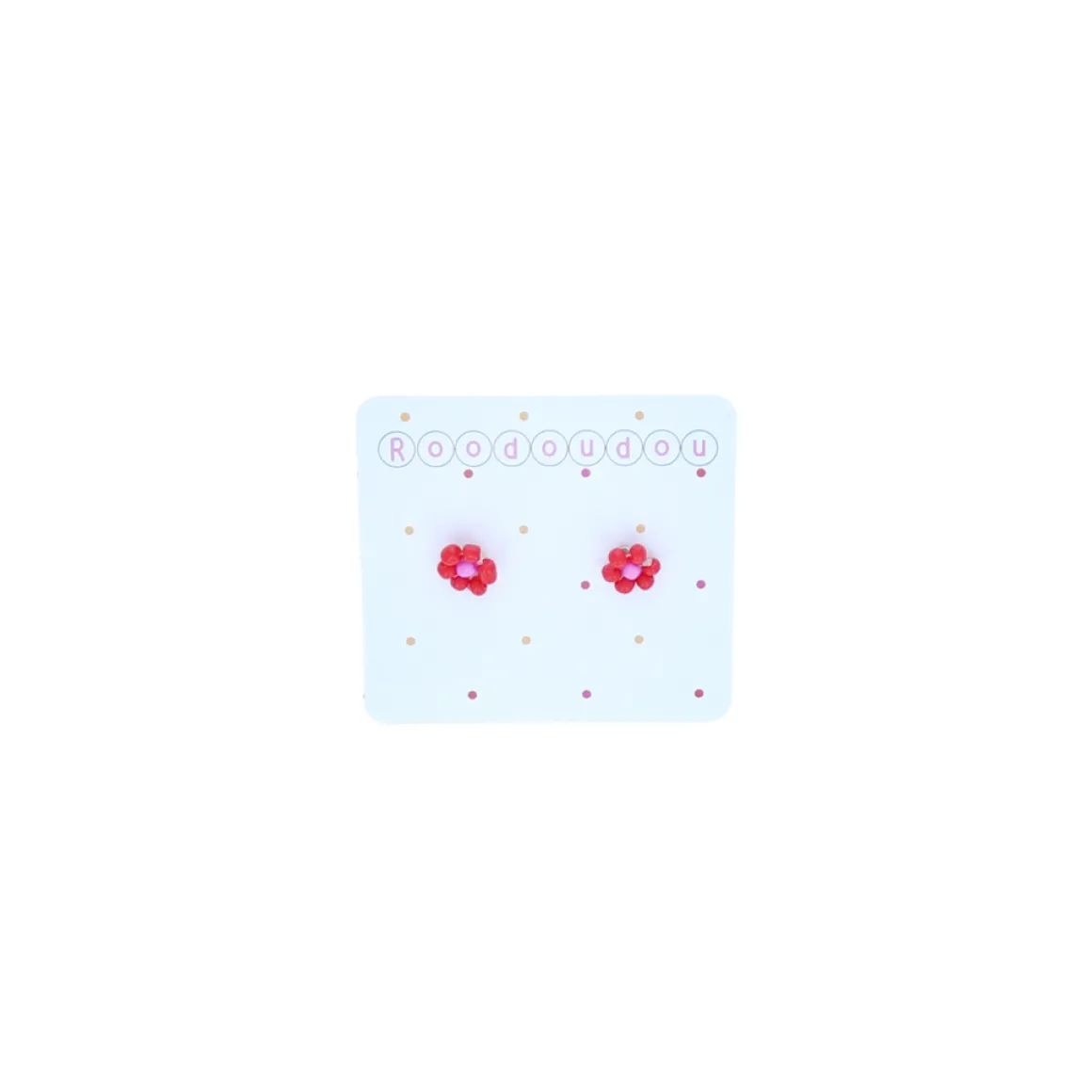 Boucles d'oreilles petites marguerites rouge