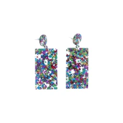 Boucles d'oreilles strass multicolores