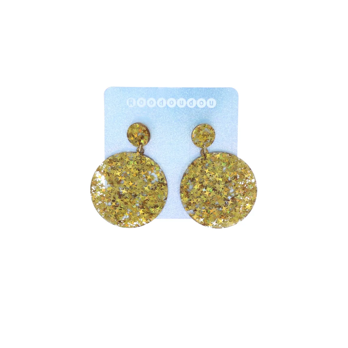Boucles d'oreilles strass dorées