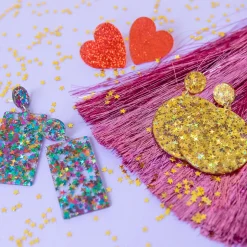 Boucles d'oreilles strass multicolores
