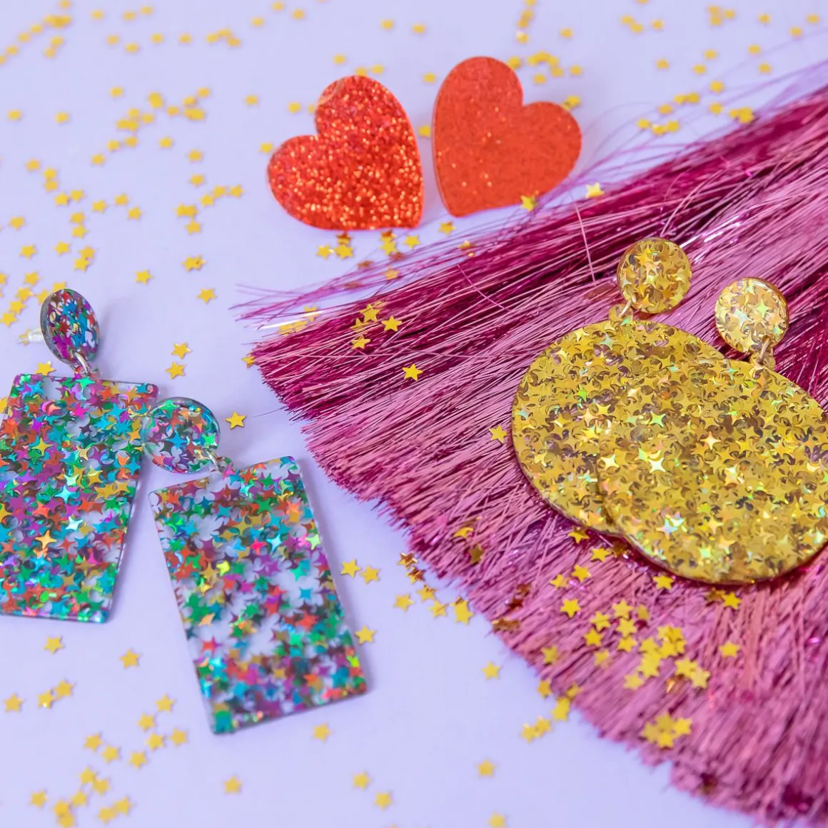 Boucles d'oreilles strass dorées