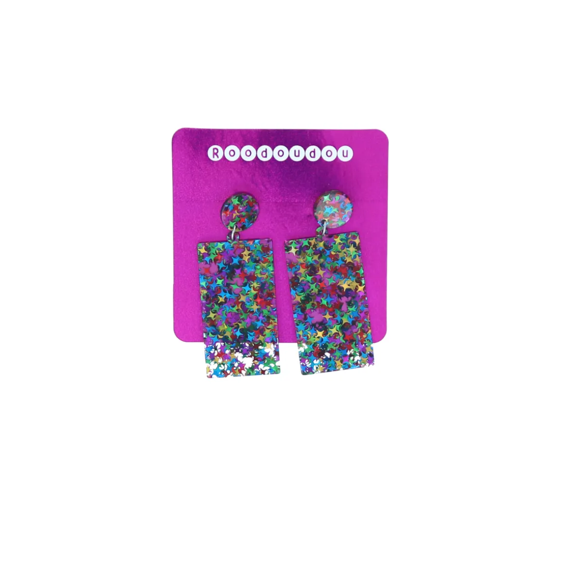 Boucles d'oreilles strass multicolores
