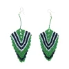 Boucles d'oreilles vertes rayées