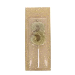 Bougie anniversaire paillettes chiffre 3