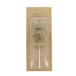 Bougie anniversaire paillettes chiffre 5