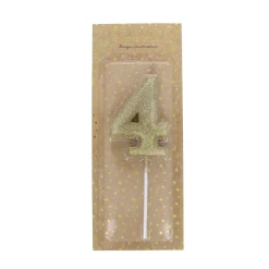 Bougie anniversaire paillettes chiffre 4
