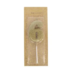 Bougie anniversaire paillettes chiffre 6