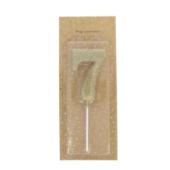 Bougie anniversaire paillettes chiffre 7