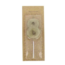 Bougie anniversaire paillettes chiffre 8