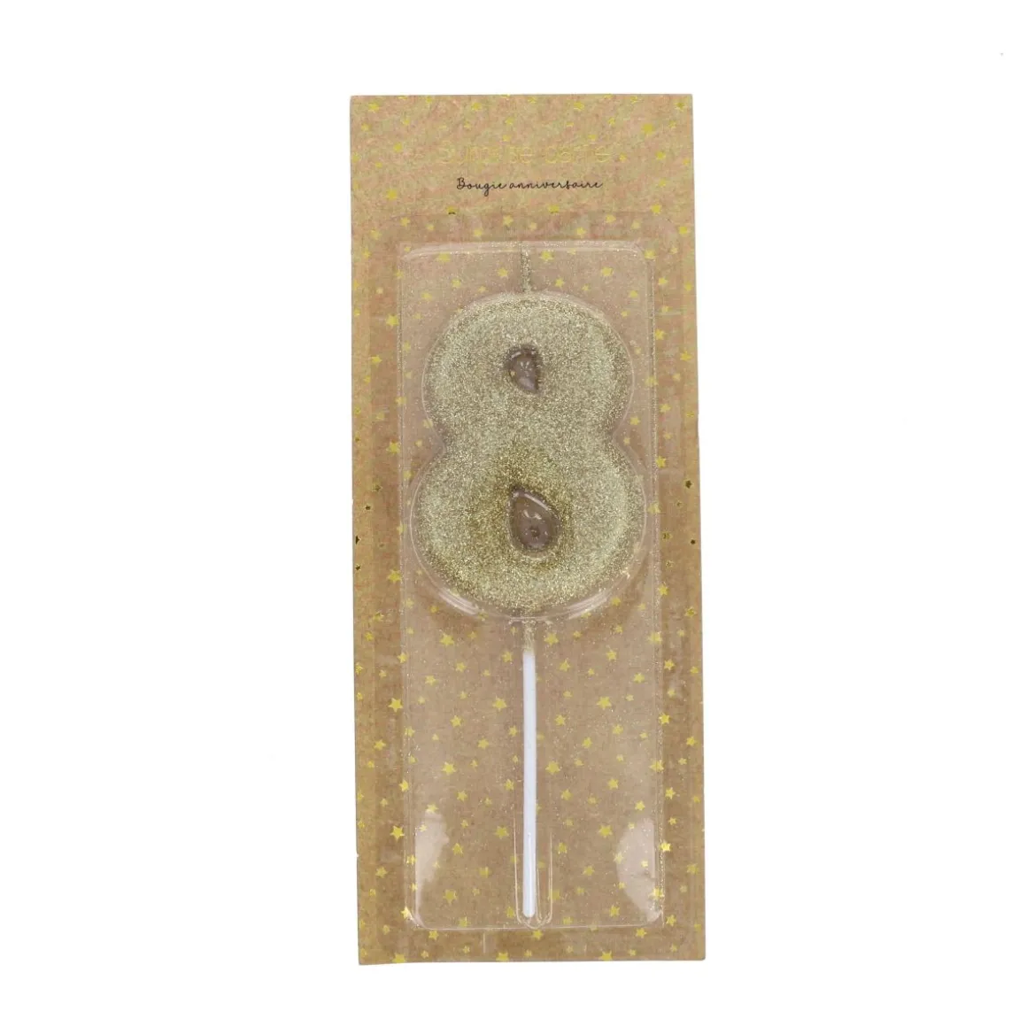 Bougie anniversaire paillettes chiffre 8