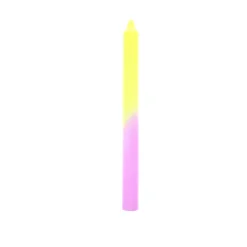 Bougie chandelier bicolore jaune et rose