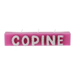 Bougie Copine à paillettes argentées