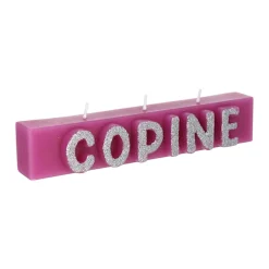 Bougie Copine à paillettes argentées