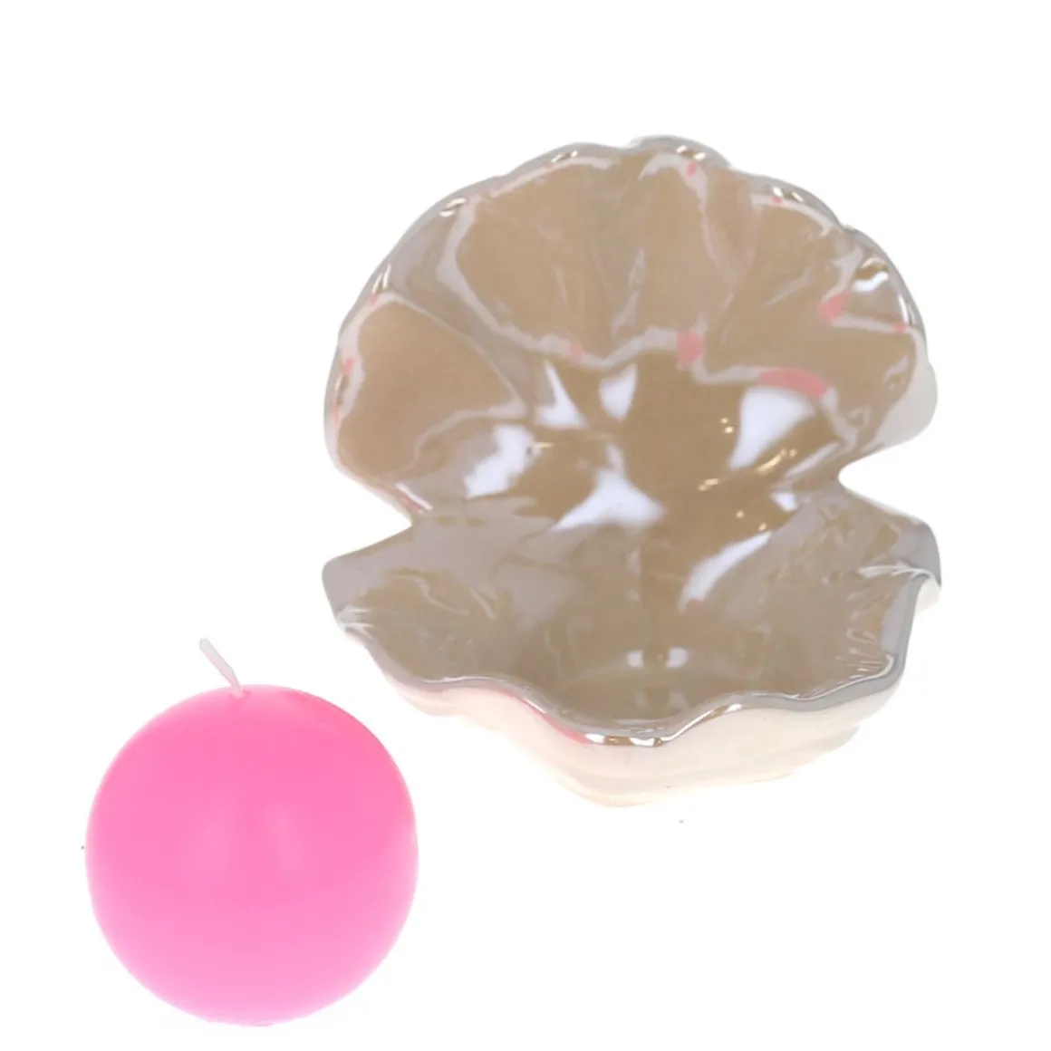 Bougie coquillage rose