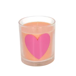 Bougie cœur rose à la fleur d'oranger