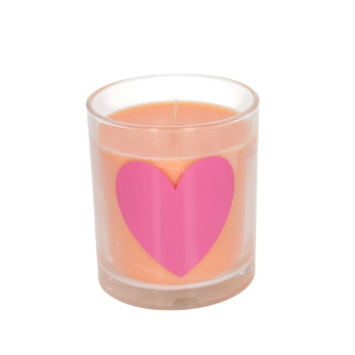 Bougie cœur rose à la fleur d'oranger