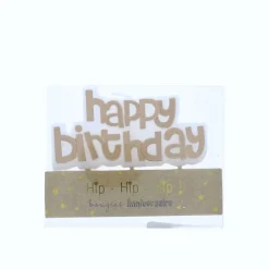 Bougie Happy birthday dorée