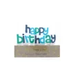 Bougie Happy birthday verte et bleue