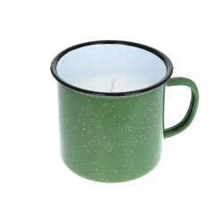 Bougie mug émaillé vert