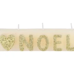 Bougie Noël à paillettes dorées