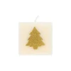 Bougie sapin doré