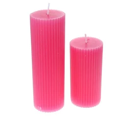 Bougie striée rose fuchsia