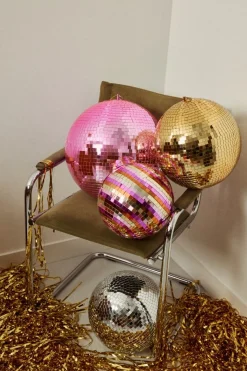 Boule à facettes disco argentée 30 cm