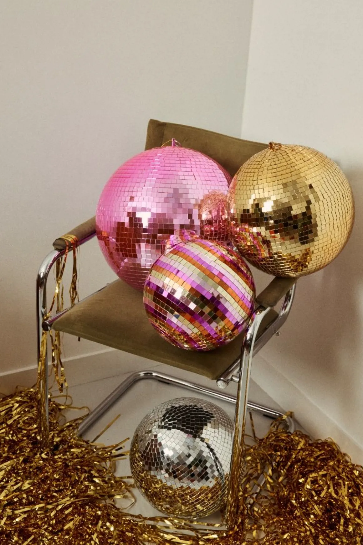 Boule à facettes disco mordorée 30 cm
