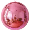 Boule à facettes disco rose 40 cm