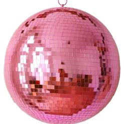 Boule à facettes disco rose 40 cm