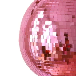 Boule à facettes disco rose 40 cm
