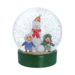Boule à neige bonhomme de neige et enfants
