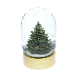 Boule à neige grand sapin à paillettes multicolores