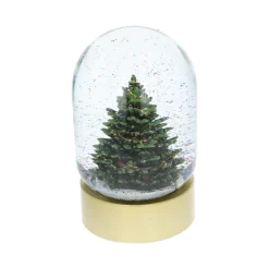 Boule à neige grand sapin à paillettes multicolores