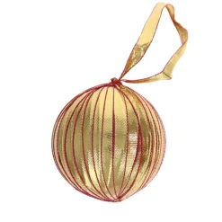 Boule de Noël galon Indien doré et rose