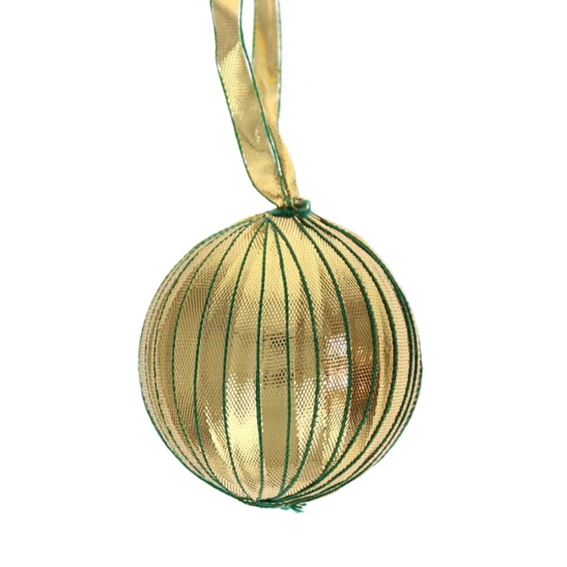 Boule de Noël galon Indien doré et vert