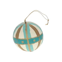 Boule de Noël graphique vert et or