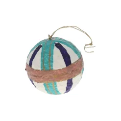 Boule de Noël graphique vert et terracotta