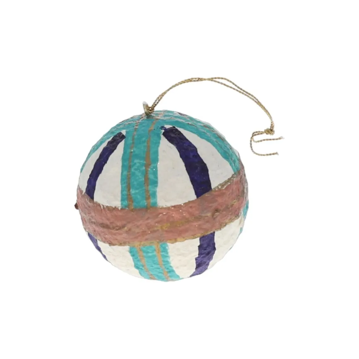 Boule de Noël graphique vert et terracotta