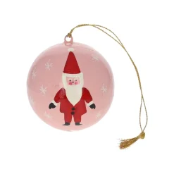 Boule de Noël rose Père Noël