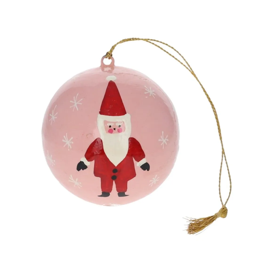 Boule de Noël rose Père Noël