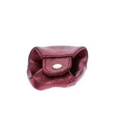 Bourse cuir rouge framboise