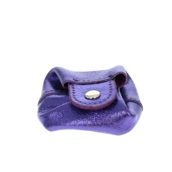 Bourse cuir violet foncé