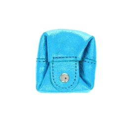 Bourse en cuir bleu turquoise
