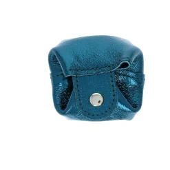 Bourse pailletée cuir bleu